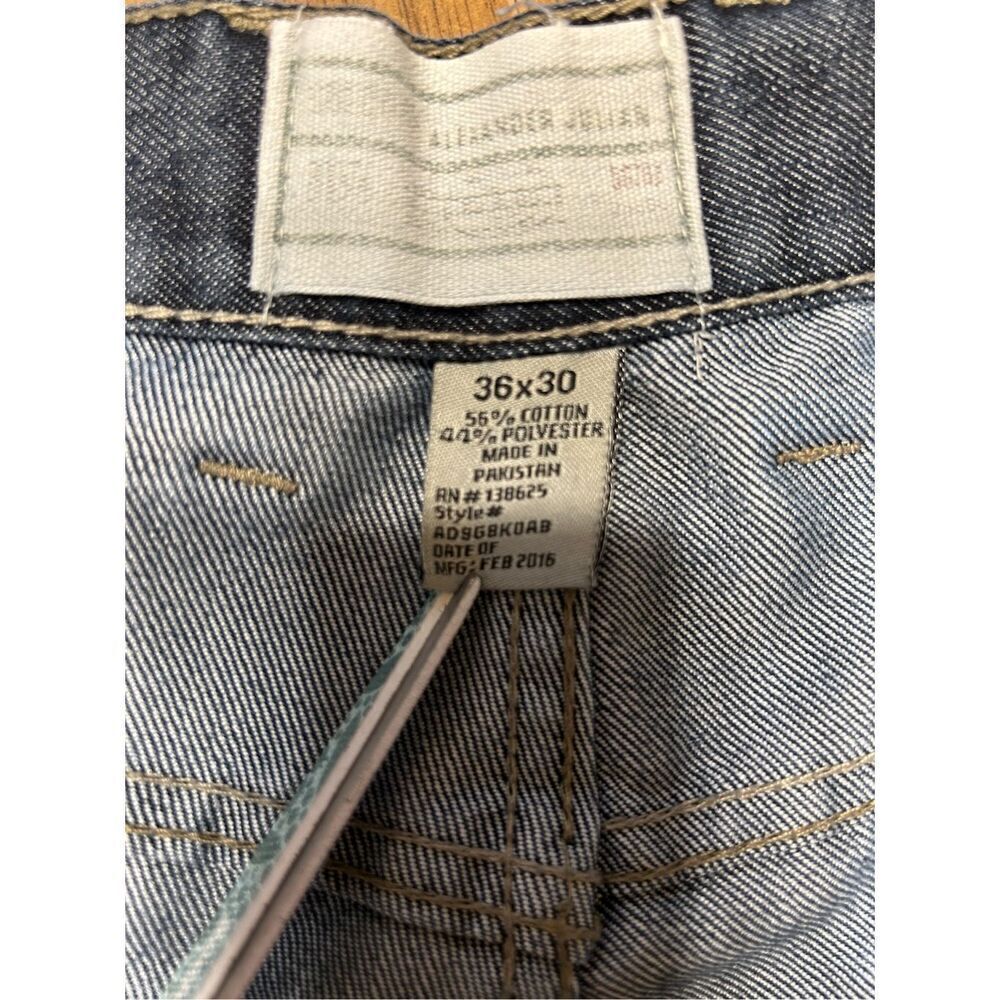 Alexander Julian Jeans Mens 36x30 Colours Blue Distressed Cotton Polyester Blend - Picture 4 of 7